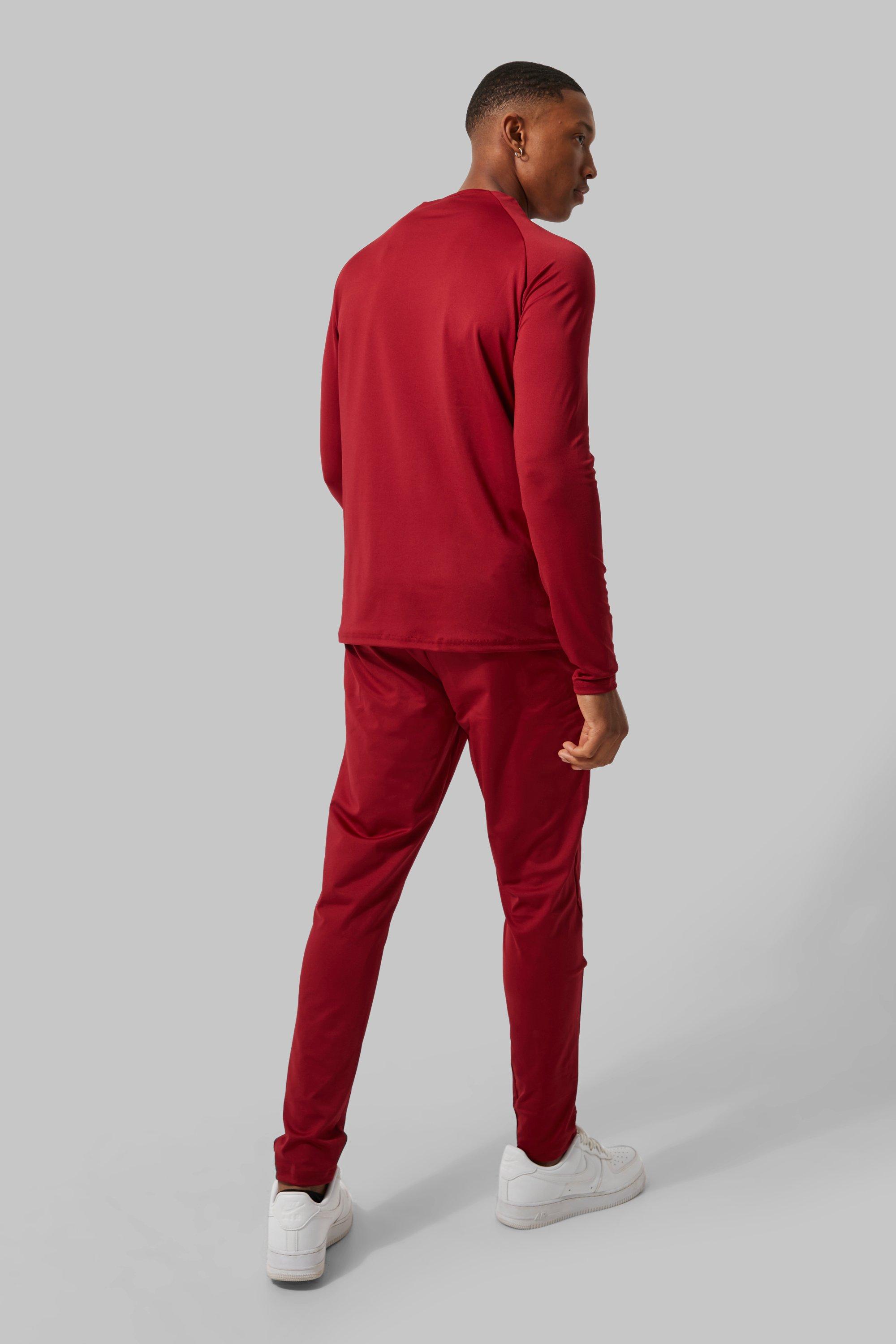 Dark red nike shop tracksuit